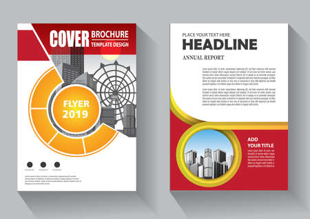 Brochure layout annual report poster flyer with geometric shapeのイラスト素材