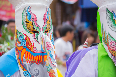 Thailand June 27: Phitakhon festival Phitakhon masks and dance to show festival on june 27 ,2015 in loei province of thailandのeditorial素材
