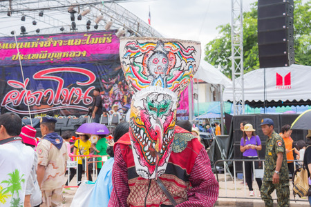Thailand June 27: Phitakhon festival Phitakhon masks and dance to show festival on june 27 ,2015 in loei province of thailandのeditorial素材
