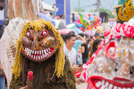 Thailand June 27: Phitakhon festival Phitakhon masks and dance to show festival on june 27 ,2015 in loei province of thailandのeditorial素材