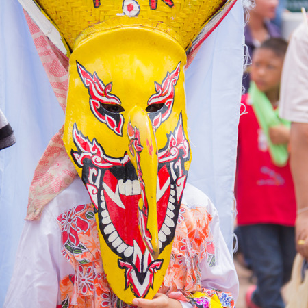 Thailand June 27: Phitakhon festival Phitakhon masks and dance to show festival on june 27 ,2015 in loei province of thailandのeditorial素材