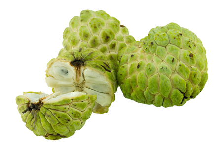 Custard apple isolated on white backgroundの写真素材