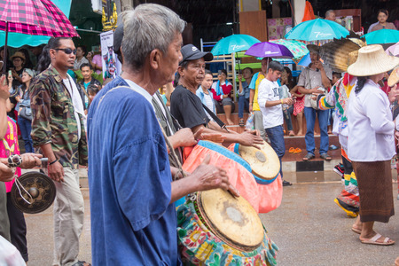 Loei,Thailand-July 7,2016 Phitakhon festival Phitakhon masks and dance to show festival and rainy season on july 7 ,2016 in loei province of thailandのeditorial素材