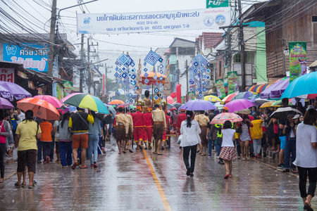 Loei,Thailand-July 7,2016 Phitakhon festival Phitakhon masks and dance to show festival and rainy season on july 7 ,2016 in loei province of thailandのeditorial素材