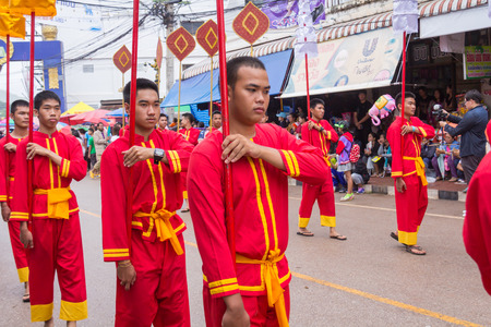 Loei,Thailand-July 7,2016 Phitakhon festival Phitakhon masks and dance to show festival and rainy season on july 7 ,2016 in loei province of thailandのeditorial素材