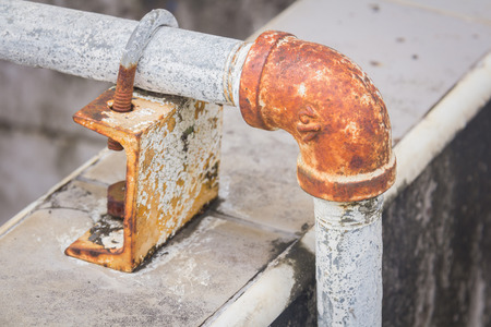 Rusty steel water-main pipeの写真素材