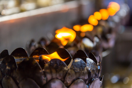 fire in chimneyの写真素材