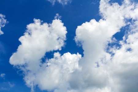 blue sky with cloud closeupの写真素材