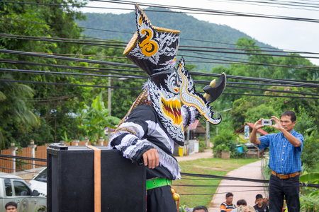 Thailand June 25: Phitakhon festival Phitakhon masks and dance to show festival on june 25 ,2017 in loei province of Thailandのeditorial素材