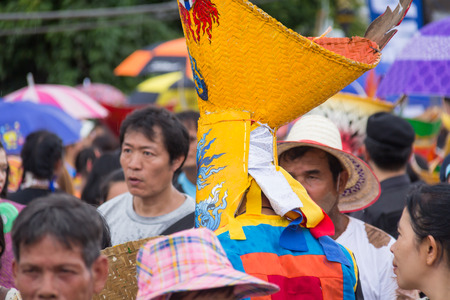 Thailand June 25: Phitakhon festival Phitakhon masks and dance to show festival on june 25 ,2017 in loei province of Thailandのeditorial素材