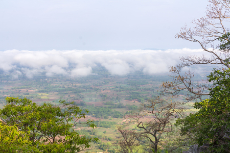 Sea Mist in the morning in the cliffs in Thailand.の写真素材