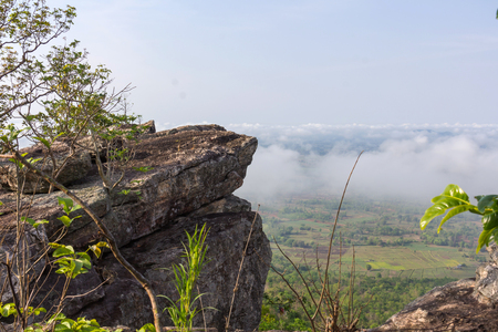 Sea Mist in the morning in the cliffs in Thailand.の写真素材