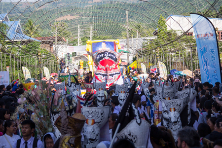 Thailand June 16 : Phitakhon festival Phitakhon masks and dance to show festival and International Mask  on june 16 ,2018 in loei province of Thailandのeditorial素材
