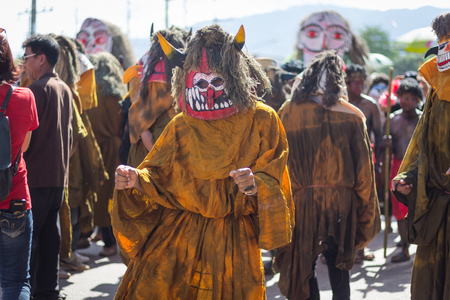 Thailand June 16 : Phitakhon festival Phitakhon masks and dance to show festival and International Mask  on june 16 ,2018 in loei province of Thailandのeditorial素材