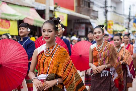 LOEI,THAILAND-JULY 6,2019 : Phi Ta Khon festival, Phi Ta Khon masks and masks international, dance to show Phi Ta Khon  festival in rainy season on july 6 ,2019 in Loei province of Thailandのeditorial素材