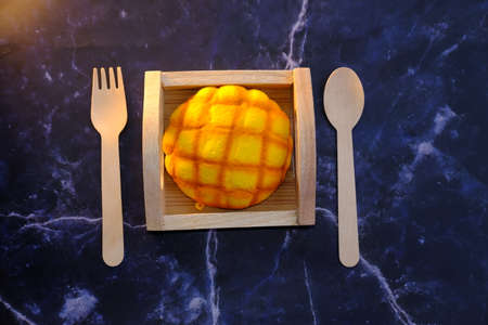 Top view pastry and bakery on table background, homemade and  healthy foodの写真素材
