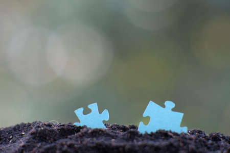 jigsaw puzzle background and business ideas concept