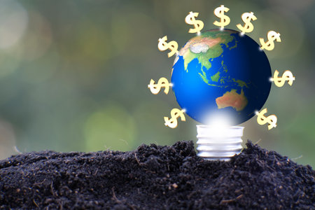 coins on table background and saving money and business growth concept,finance and investment conceptの写真素材