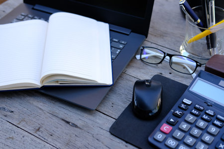 businessman hand working on laptop computer and worked at home conceptの写真素材