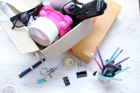 Business office table and study deskの写真素材