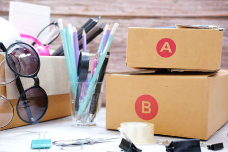 Business office table and study deskの写真素材