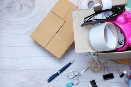 Business office table and study deskの写真素材