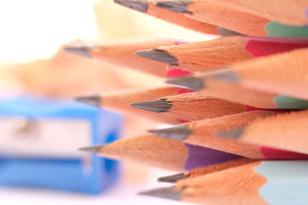 close up pencil on table background and space, business idea conceptの写真素材
