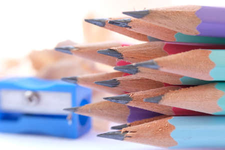 close up pencil on table background and space, business idea conceptの写真素材