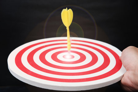 Dart board with target and business growth concept, business plan successfulの写真素材