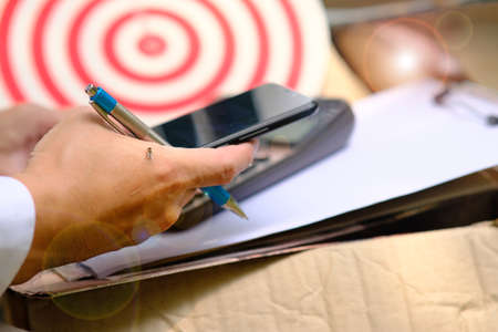 Dart board with target and business growth concept business plan successfulの写真素材