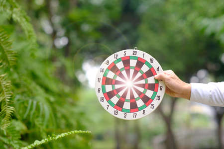 Dart board with target and business growth concept, Business plan successful
