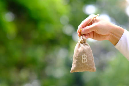 saving money and business growth concept, finance and investment conceptの写真素材