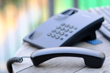telephone on the desk and spaceの写真素材