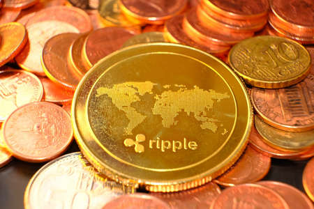 cryptocurrency coin on table and digital currency money concept, cryptocurrency financial systems...