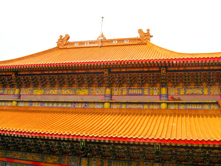 THAILAND - NOVEMBER 27, 2015 : Traditional and architecture Chinese style temple, Nonthaburi on september 2012 at Wat Mangkon Kamalawat (Wat Leng Noei Yi) in nonthaburi , Thailand. (Wat Borom Racha Kanchana Phi Sek Anuson)のeditorial素材