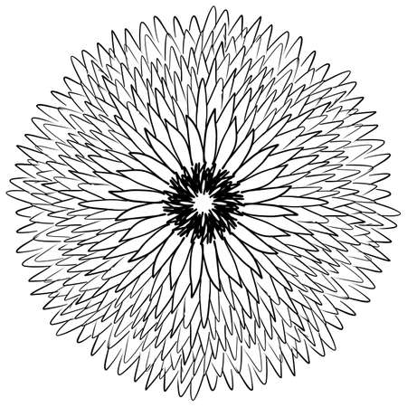 Vector Hand Drawn Line Art Drawing of Flower.Sketch line drawing  flower  isolated illustration on white background, abstract minimal botanical art editable linesの写真素材