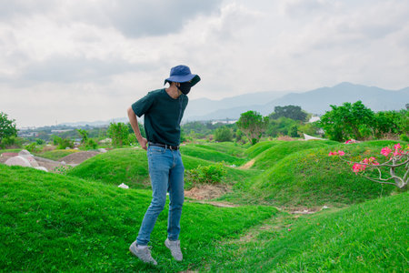 Chonburi, Thailand, 9, April, 2018: Chinese descendants cleaning tomb and offering prayers to...
