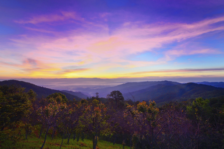 Sunset in the mountainsの写真素材