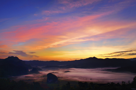 Fog in the mountainsの写真素材