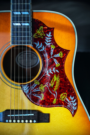 Components of the acoustic guitar.の写真素材