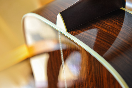 Components of the acoustic guitar.の写真素材