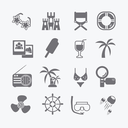 the sea set of icons のイラスト素材