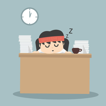 businessman falling asleepのイラスト素材