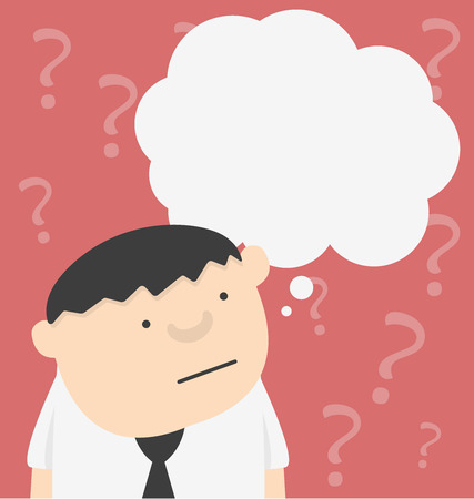 Cartoon businessman with bar question markのイラスト素材