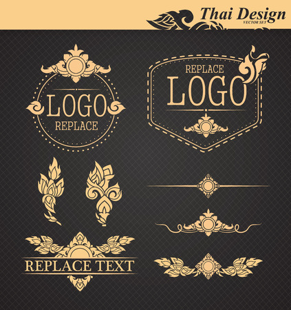 vector set: thai art design elementsのイラスト素材