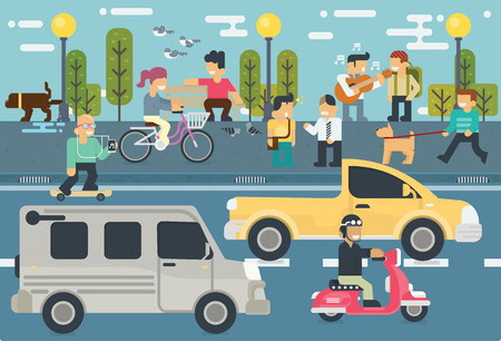 Lifestyle Free time  Elements Vector flat illustrationのイラスト素材