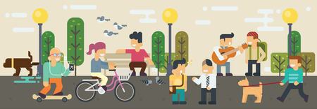 Lifestyle Free time  Elements illustrationのイラスト素材