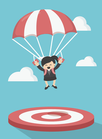 Business Woman focused on a targetのイラスト素材