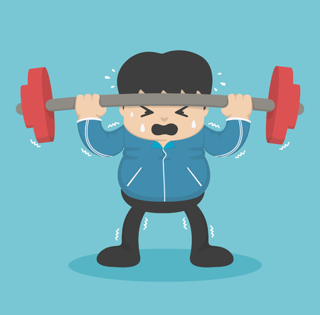 illustration of man to lift a weightのイラスト素材