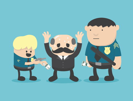 businessman corruption arrestedのイラスト素材